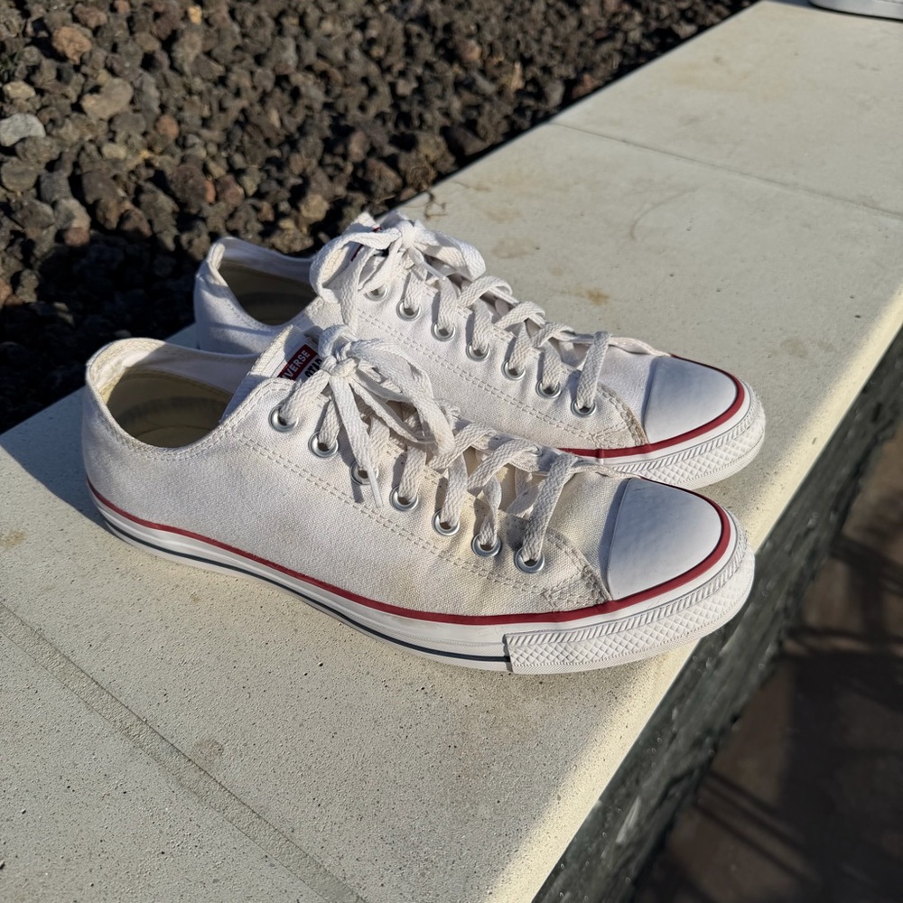 Converse White Sneakers with Red Accents - Picture 2 of 6